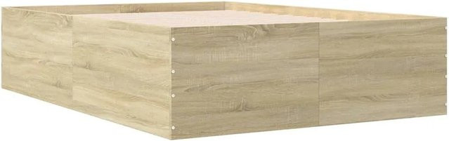 vidaXL Bettgestell in Sonoma-Eiche, modern, Farbe Braun, B/T/H: 138 x 190 x 45 cm - Bild 1