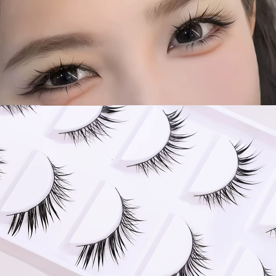 Künstliche Wimpern, 5 Paar, schwarz, natürlich geschwungen - Bild 2