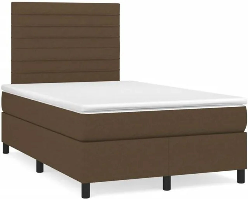 vidaxl Boxspringbett mit Matratze in Braun aus Stoff, B/T/H: 190 x 120 x 118 cm - Bild 1
