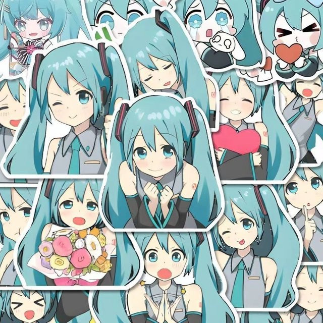 Hatsune Miku Emoticon-Paket, wasserdichter Aufkleber - Bild 1