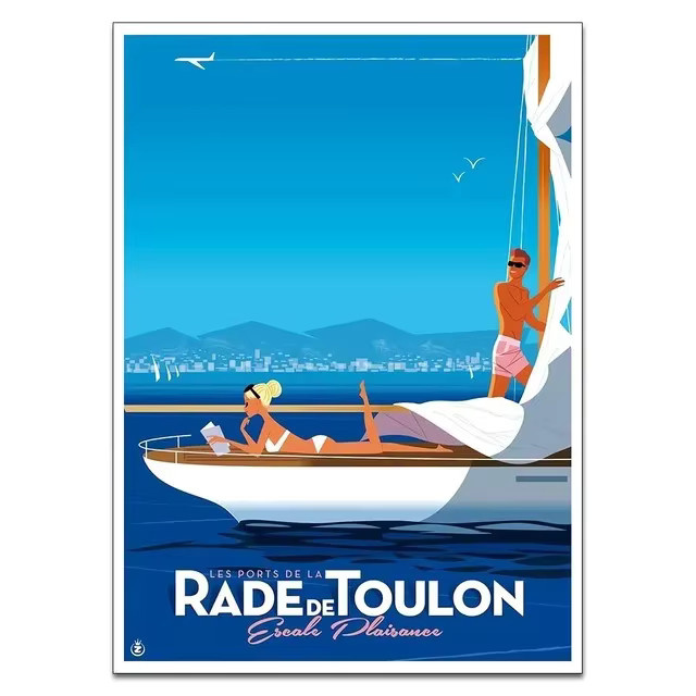 Monsieur Z Toulon Poster Leinwand Wandkunst im Scandinavian Stil für deine Home Dekoration - Bild 2