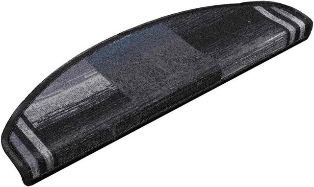 vidaXL Selbstklebende Stufenmatten aus Polyamid, 10 Stück, Schwarz Grau, B/T/H: 65 x 21 x 4 cm - Bild 1