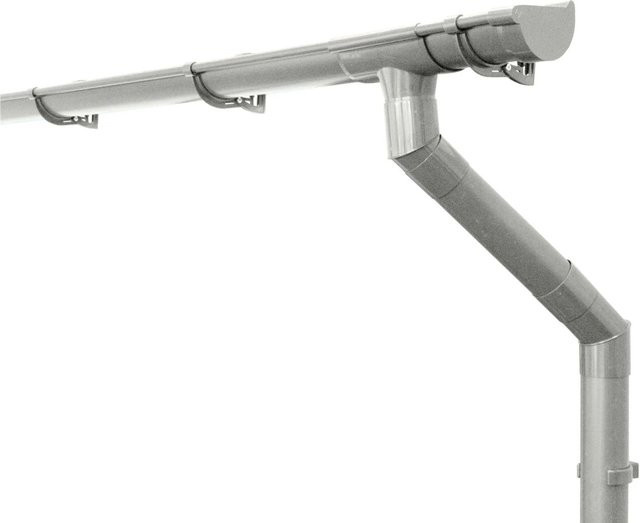 Inefa Dachrinnen Set aus PVC in Grau, 5m Halbrundrinne mit NW 125 - Bild 1