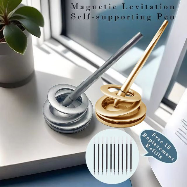 Multifunktionaler magnetischer Levitationsstift aus Metall in Silber oder Gold für das Büro - Bild 1