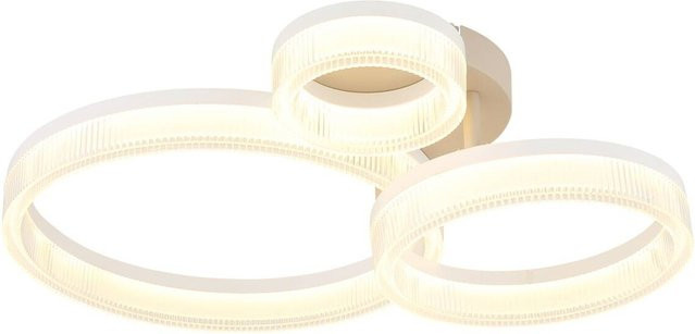 Globo Lighting LED-Deckenleuchte Elba in Sandweiß aus Metall und Kunststoff, B/H/T: 51 x 12,5 x 40,5 cm - Bild 1