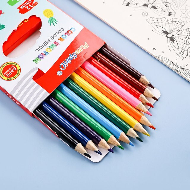 Purespirit Mini-Bleistift-Set mit 12 Farben in Multicolour zum Zeichnen, Malen und Schattieren für Kinder und Studenten - Bild 1