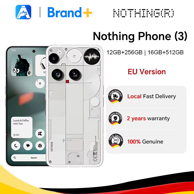 Nothing Phone (3) Smartphone in Weiß mit Qualcomm Snapdragon 8S Gen 4, 6,77 Zoll 120Hz Display, 50MP Kamera und 5.150 mAh Akku - Bild 6