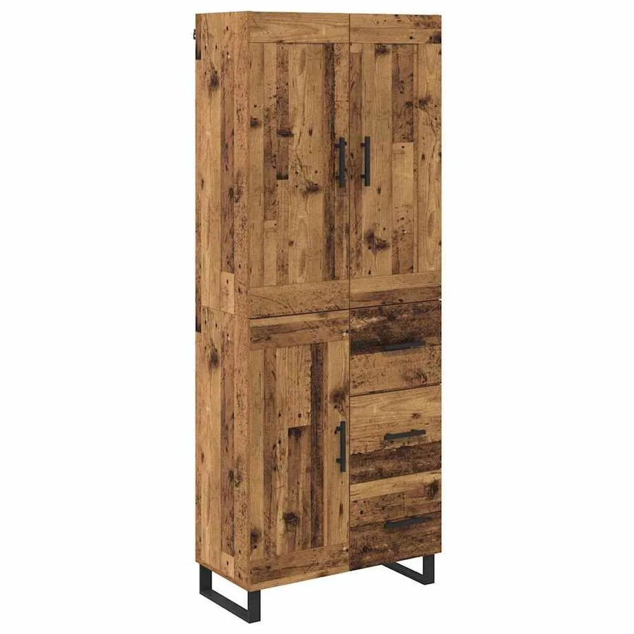 vidaXL Highboard Altholz Modern Braun mit Schranktüren und Regalböden B/T/H: 69,5 x 34 x 180 cm - Bild 2