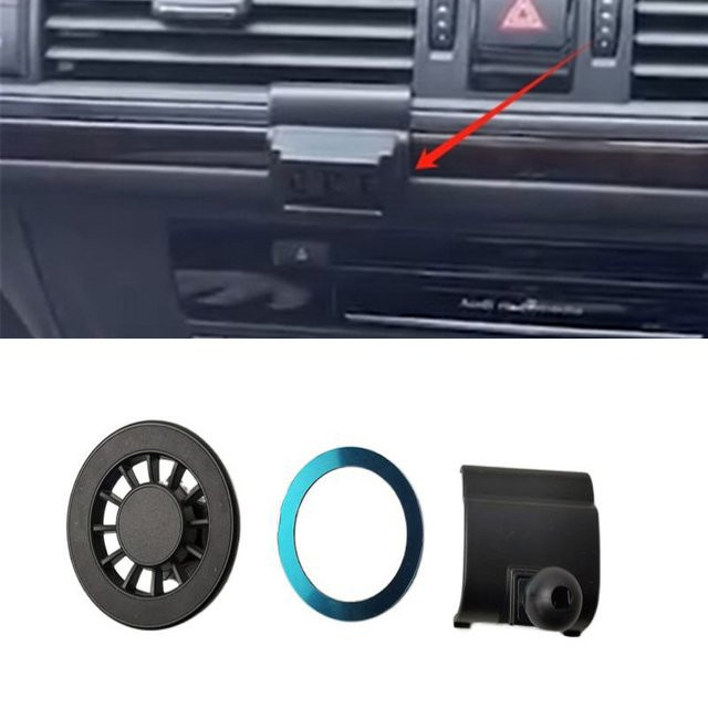 Magnetische Handyhalterung aus ABS-Kunststoff für Audi A6 C7 (2012-2018) in Schwarz - Bild 1