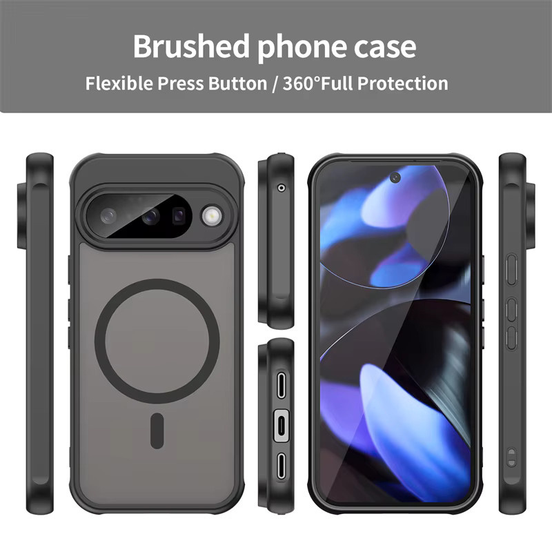 OLPAY Magnetische Schutzhülle in Militärqualität für Google Pixel 10 9 Pro XL 10 A 9A 10A 10Pro 9Pro 10ProXL Matte Phone Cover Transparent - Bild 2