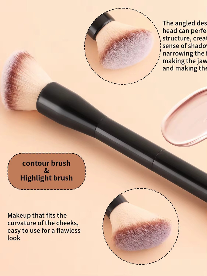 Ronshadow Doppelendiges Make-up-Pinsel-Set, Puder- und Konturpinsel - Bild 2