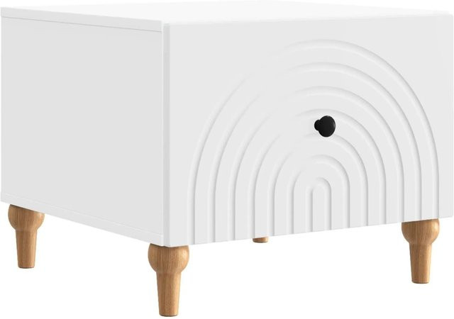 vidaXL Couchtisch mit Schubladen in Weiß im Vintage-Look aus Holzwerkstoff B: 49 cm, T: 50 cm, H: 40 cm - Bild 1