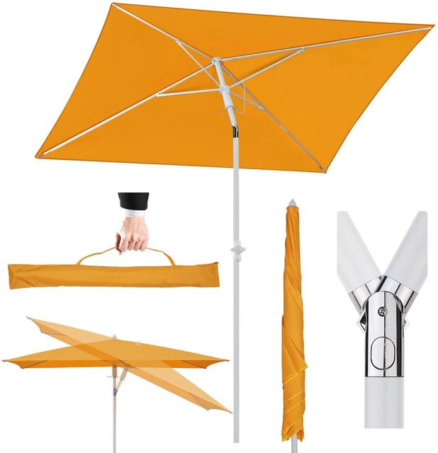 Sekey Sonnenschirm Rechteckig in Orange mit Schutzhülle, B/T: 180 x 125 cm - Bild 1