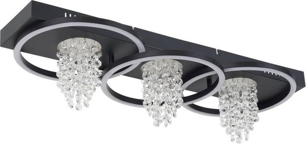 Pocoline LED-Deckenleuchte Till in Mattschwarz aus Metall mit warmweißem Licht, B/H/T: 25 x 65 x 12 cm