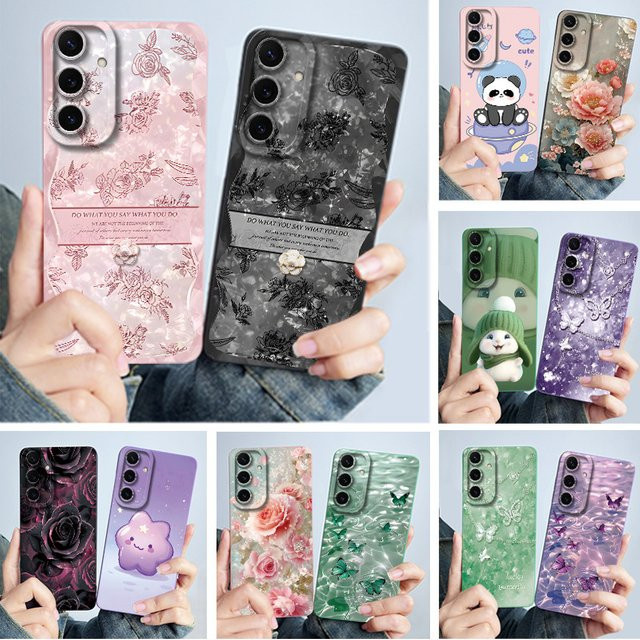 Samsung Galaxy S25 FE Silikon Schutzhülle mit floralem Ölgemälde Design - Bild 1