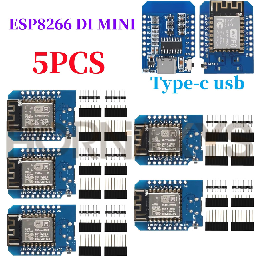 WeMos D1 Mini ESP8266 ESP-12F WiFi Entwicklung Board mit USB-C Anschluss in Blau - Bild 4