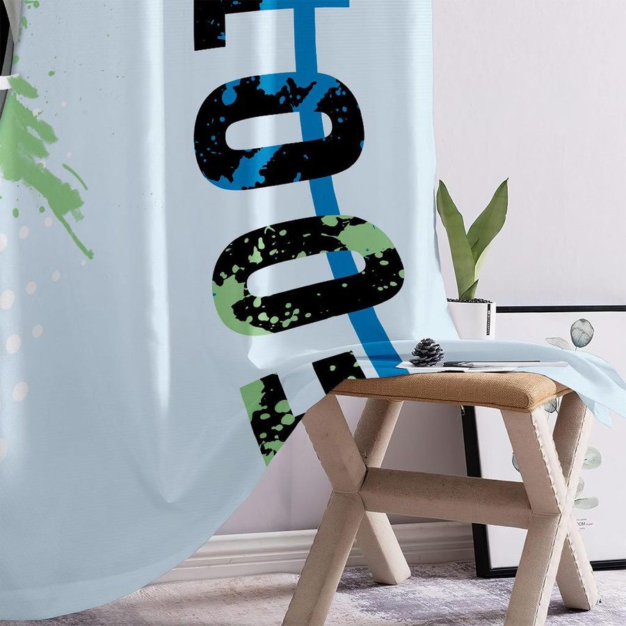 Yiran Furniture Fußball Vorhänge Set mit Weltmeisterschaft-Motiv, 2 Stück, bunt, Polyester, semi-transparent, Breite: 50 cm, Höhe: 140 cm - Bild 2