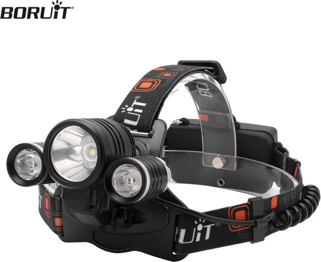 Boruit leistungsstarker LED-Scheinwerfer mit wiederaufladbarem 18650 Akku und USB-C, schwarze Taschenlampe für Camping, Arbeit und Outdoor-Aktivitäten - Bild 1