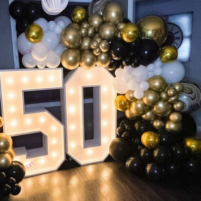 Huiran LED Zahlen-Deko für Geburtstag und Jubiläum in Weiß, Höhe: 91,5 cm - Bild 1