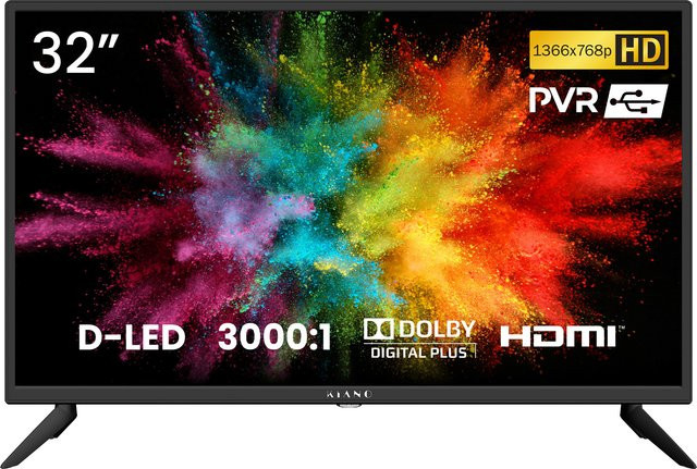 Kiano SlimTV LED-Fernseher 32 Zoll in Schwarz mit HD Ready, HDMI und USB-A sowie PVR-Recorder - Bild 1