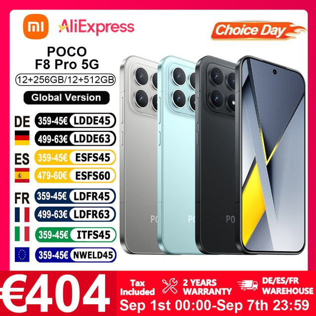 Xiaomi POCO F8 Pro 5G Smartphone Globale Version Blau mit 6,59 Zoll Display, Snapdragon 8 Elite Mobile Plattform, 6210mAh Akku, 100W HyperCharge, 50MP Kamera und NFC - Bild 1