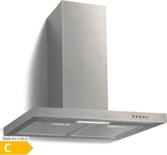 PKM Dunstabzugshaube 6004W Wandmontage in Weiß und Silber mit LED-Display, Abluft oder Umluft, A++ Energieeffizienz, 378 m³/h Luftleistung - Bild 1