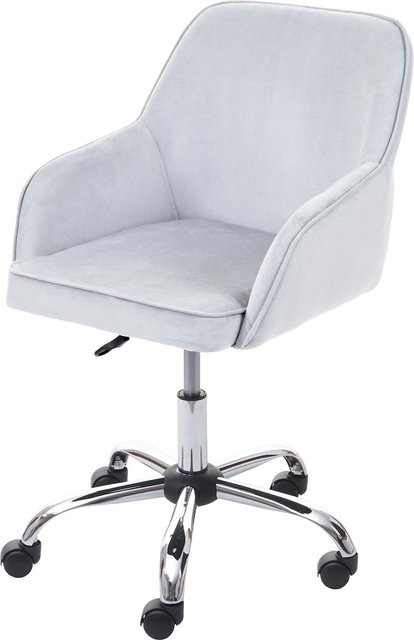 Bürostuhl MCW-F82 als Chefsessel im Retro Design aus Samt in Grau - Bild 1