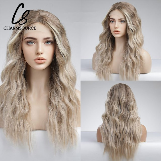 Charm source Perücke synthetisch, braun blonde Ombre, Damen - Bild 1