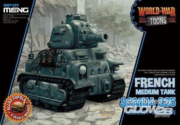 MENG Models French Medium Tank Somua S-35 Cartoon Model, Fahrzeuge, Grau, ab 14 Jahren - Bild 1