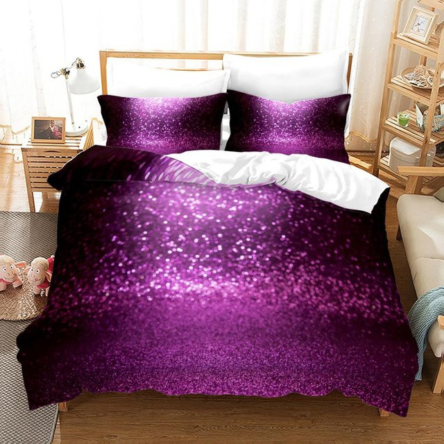 Bettbezug Set mit Regenbogen Streifen und Glitzer Pailletten von Binchi Outdoor Product aus Mikrofaser, Mehrfarbig, B/H: 140 x 210 cm - Bild 1