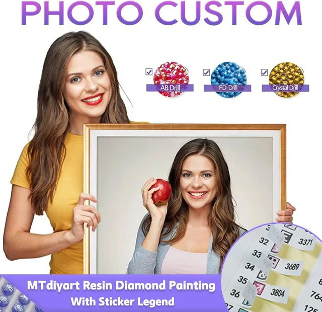 MTdiyart 5D DIY Diamantmalerei Legende FD AB mit Aufkleber, quadratisches Resin-Foto-Set, Multicolour, abstraktes Motiv - Bild 1