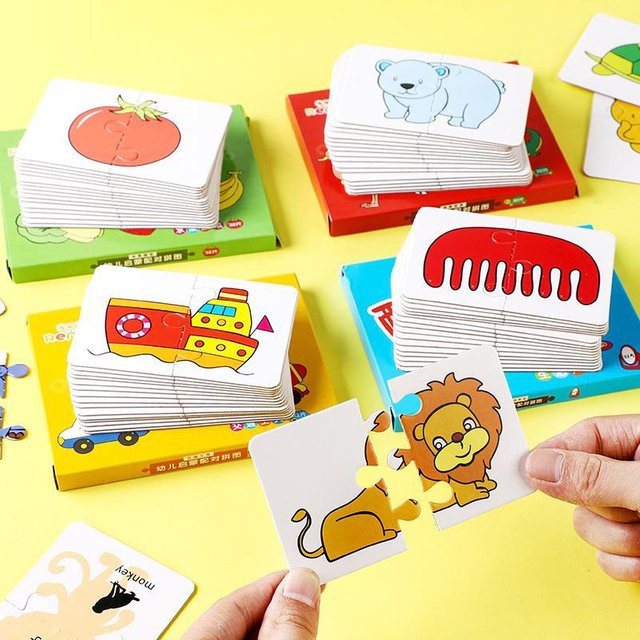 Montessori Kleinkind Puzzle Karten, 16-teiliges Set, Tiere, Bunt / Mehrfarbig - Bild 1