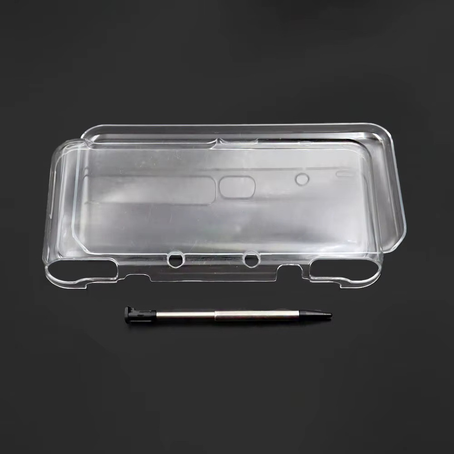 Nintendo 2DS XL Schutzhülle aus transparentem Kunststoff mit sechsfarbigem Touchscreen-Stift im Set - Bild 1