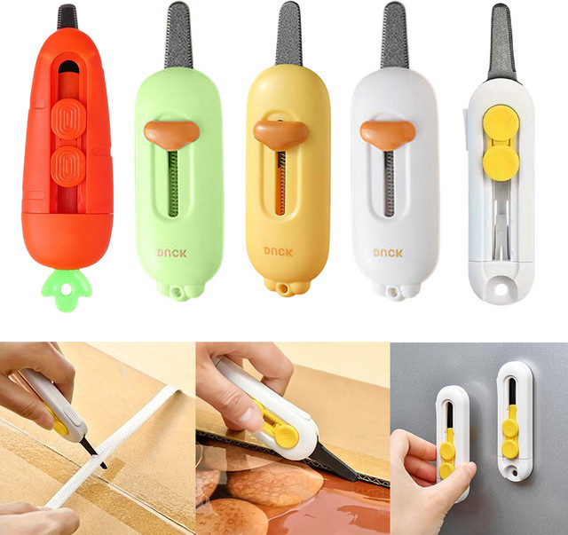 JETTING Mini Tragbares Unboxing Magnetisches Messer mit Sicherheitsschloss für Büro und Kühlschrank aus Kunststoff - Bild 1