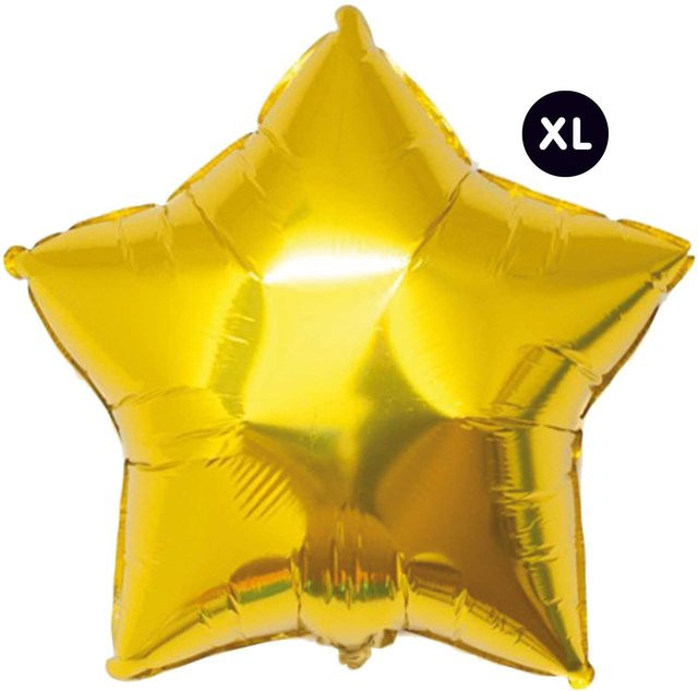 Rico Design Folienballon Stern in Gold, Höhe: 86 cm - Bild 1