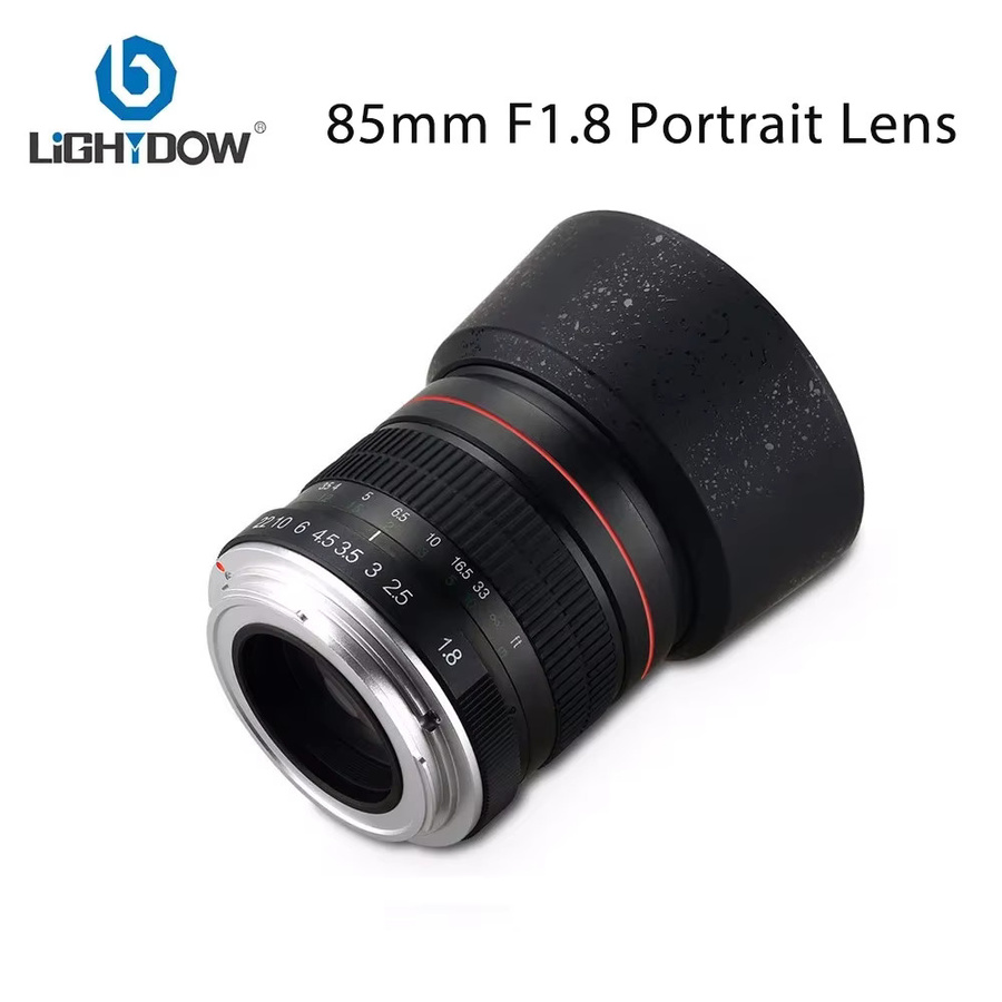 Lightdow 85 mm f/1.8 Porträtobjektiv für Canon Sony Nikon DSLR-Kameras in Schwarz mit manuellem Fokus - Bild 2