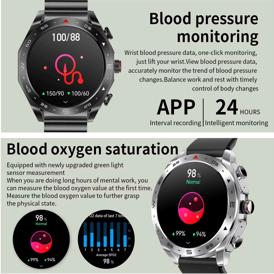 LIGE T95 Smartwatch mit integrierten TWS Bluetooth-Kopfhörern und Lautsprecher in Schwarz - Bild 4