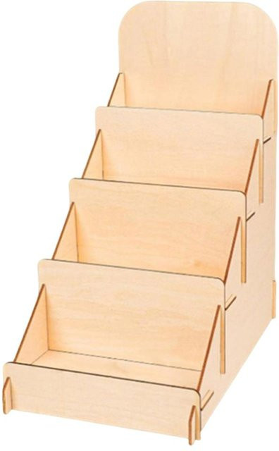 DIY Holz-Grußkarten-Aussteller 4-stöckiger Prospekthalter in Braun für Kunstprints und Displays - Bild 1