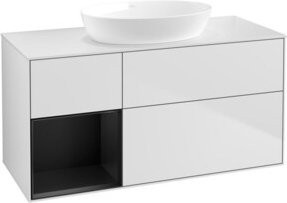 V&B Waschtischunterschrank Finion in Blau und Weiß mit Regal, B/T/H: 120 x 50,1 x 50,1 cm - Bild 1