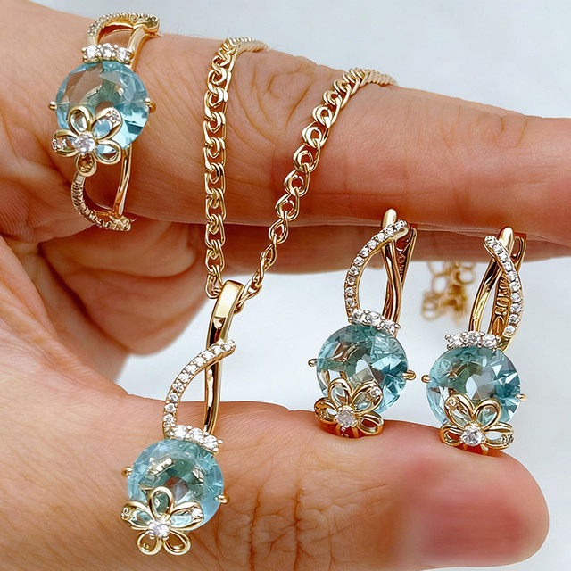 Kinel Schmuckset, Roségold, Zirkonia, Damen, Vintage - Bild 1