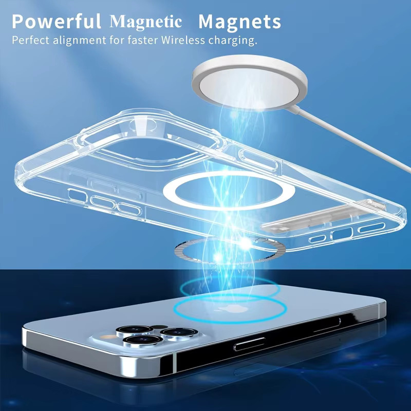 UYUXIO Kristallklare Handyhülle mit Ständer und magnetischer Rückseite für iPhone 17 Pro Max, 16, 15, 14, 13, 12 in Transparent - Bild 2