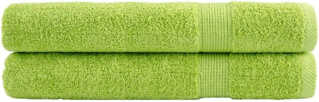 vidaXL Premium-Handtücher aus Baumwolle, 2er-Set, Apfelgrün, B: 100 cm, L: 200 cm, 600 g/m2 - Bild 1