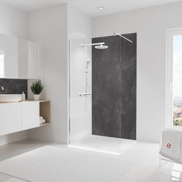 Schulte Duschrückwand DecoDesign Dekor Stein Schiefer in Grau B: 100 cm, H: 210 cm - Bild 1
