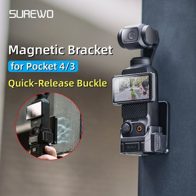 DJI OSMO Pocket 3 Erweiterungshalterung mit magnetischer Halterung und Auto-Saugnapf-Fixierbasis in Schwarz - Bild 1