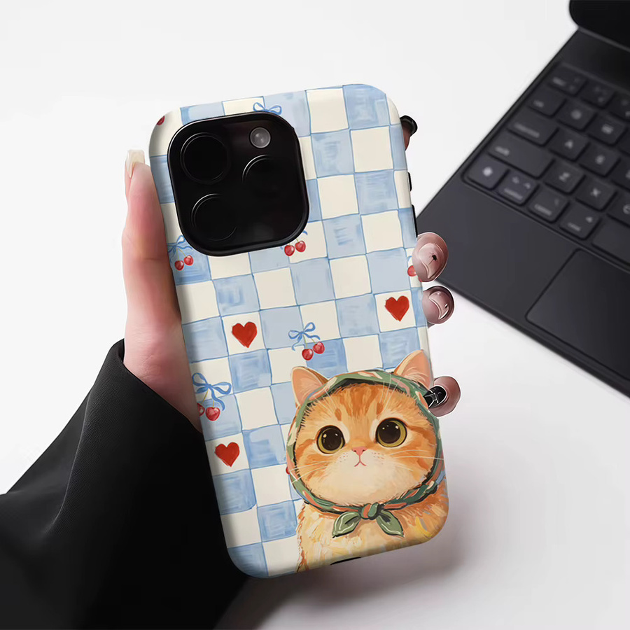 Potdemiel Magnetische Handyhülle Orange Cat für iPhone 17 16 15 14 13 Pro Max Plus Robustes Doppel-Layer Design in Orange - Bild 3