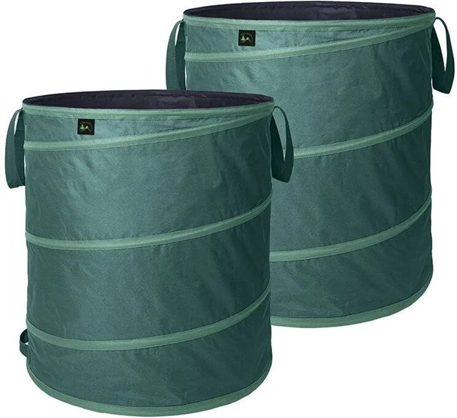 TTL GARDEN Pop Up Laubsack Premium Set in Grün, 2x 270L, selbstaufstellend und faltbar für Laub und Gartenabfälle - Bild 1