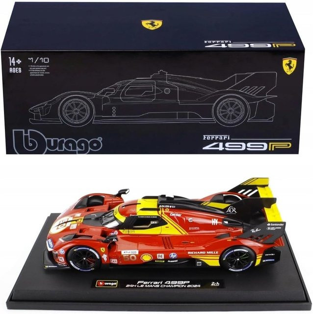Bburago Ferrari Deluxe 499P LMH #50 '24 Rennauto Maßstab 1:18 - Bild 1