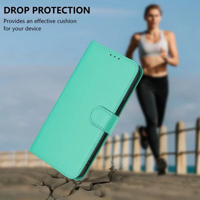 Funda Leder Flip Wallet Handyhülle für Apple iPhone 17e und iPhone 16e in Turquoise - Bild 2