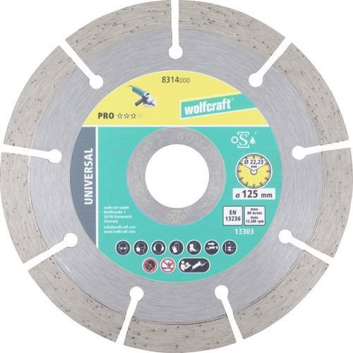 Wolfcraft Diamanttrennscheibe Universal für Beton, Durchmesser: 125 mm, Farbe: Silber - Bild 1