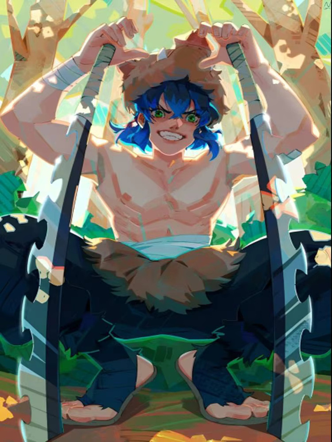 Wasserdichtes Anime Inosuke Hashibira Poster als selbstklebendes Wandbild in Mehrfarbig - Bild 7